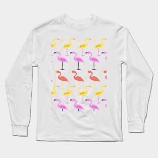 Happy flamingo pattern Long Sleeve T-Shirt
